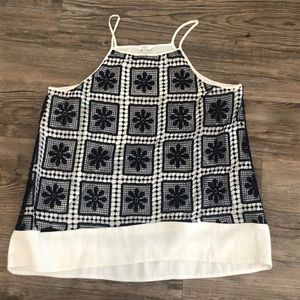 Crown & ivy navy and white tank, size medium